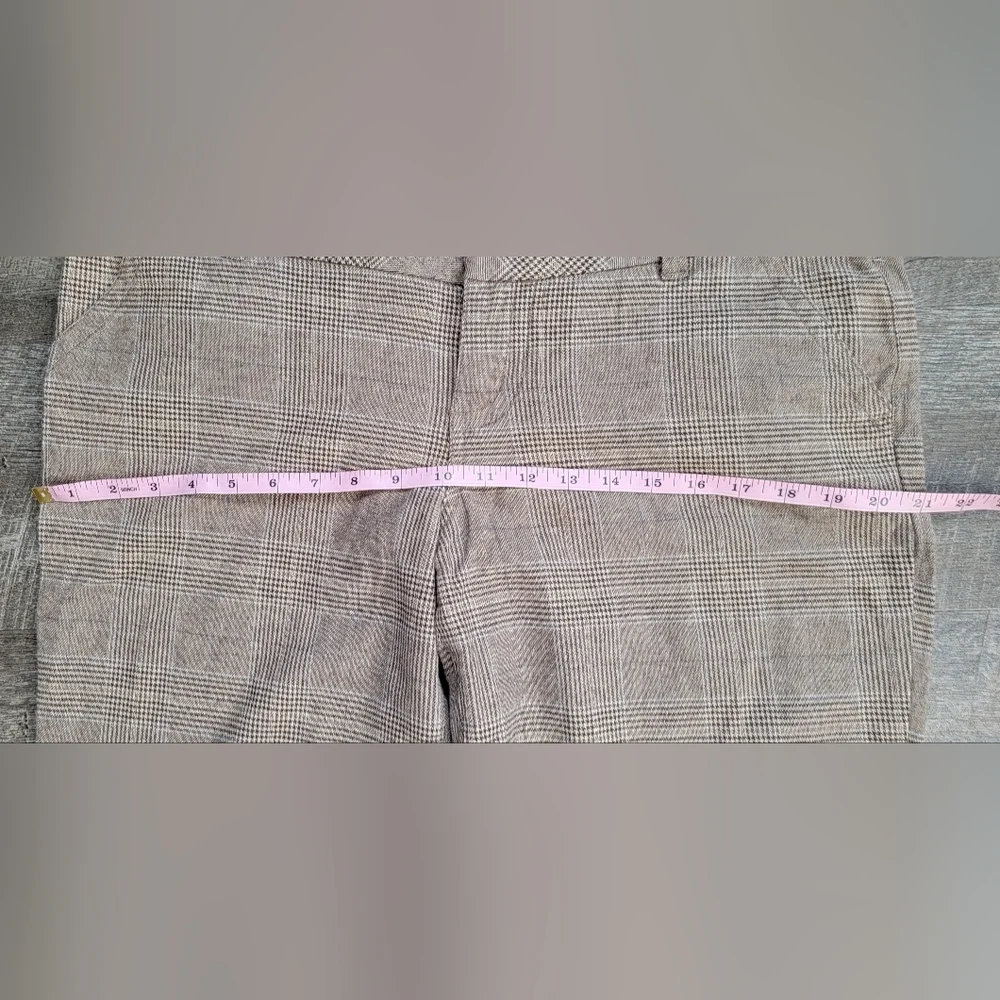 Y2K Guess Flared Plaid Pants Women's 34 Brown Blue Low Rise Stretchy Cotton
